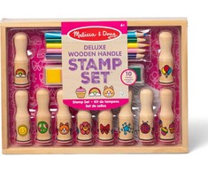 Melissa &amp; Doug MEDINIAI ANTspaudai ANTspaudai 10 DIZAINŲ RAŠALAI IR CENCILIAI MELISSA IR DOUG