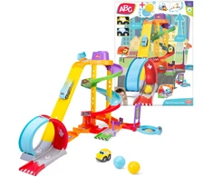 Trako rinkinys automobiliams ABC + 2 transporto priemonės Race N Loop Park