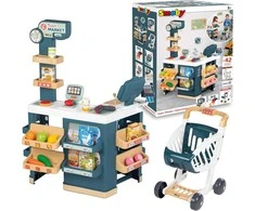 „Smoby Shop“ prekybos centras su elektroniniais vežimėliais grynaisiais su skaitytuvu