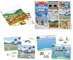 Sticker Pad Pojazdy Rinkinys plansz i naklejek daugkartinio naudojimo Melissa &amp; Doug