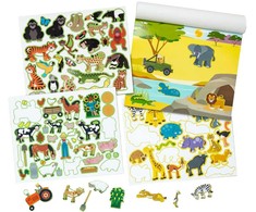 Daugkartinio naudojimo lipdukai Gyvūnai Aplinka Kraštovaizdžiai 150 vnt. Melissa&amp;Doug