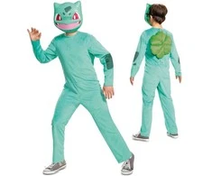 Karnavalinis kostiumas Pokemon Bulbasaur kostiumas žalia kaukė Kigurumi 127-136 cm (7-8 metai)