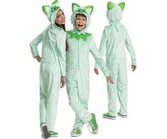 Karnavalinis kostiumas Pokemon Sprigatito kostiumas žalias maskavimas 127-136 cm (7-8 metai) Kigurumi