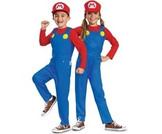 Super Mario raudonas kostiumas, karnavalinis Mario kostiumas, maskuojamas 127-136 cm, 7-8 metų amžiaus