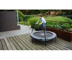 EXIT Tiggy Junior trampoline with bar ø140cm - juodas/žalias