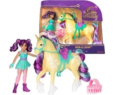 Unicorn Vienaragis Academy Vienaragis Akademijos figūrėlės Ava &amp; Leaf mergaitė ir vienaragis + priedai