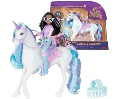 Unicorn Academy Unicorn Academy Set Figūros Layla &amp; Glacier mergina ir vienaragis + priedai