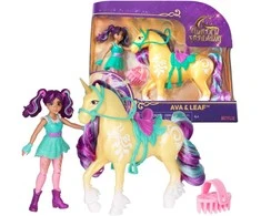 Unicorn Vienaragis Academy Vienaragis Akademijos figūrėlės Ava &amp; Leaf mergaitė ir vienaragis + priedai