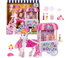 Wild Manes Set Horse Figurine Candi vežimėlis su saldainiais + priedais 22 vnt