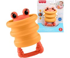 Mattel Zabawka sensoryczna grzechotka kūdikiams Krab su silikonową sprężynką