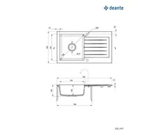 Deante granitinė virtuvinė plautuvė Deante Zorba ZQZ G113, Metallic graphite