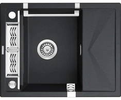 Deante granitinė virtuvinė plautuvė su magnetais Deante Magnetic ZRM G11A, Metallic graphite