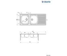 Virtuvinė plautuvė Deante Techno ZEU_3210, decor