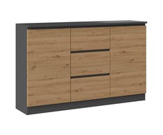 Top E Shop Baldų Komoda - 2D3S 120x30x75 Cm, Antracito/Artisano Spalvos