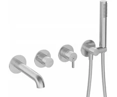 Deante potinkinis 4 dalių vonios maišytuvas Deante Silia BQS_F18P, Brushed steel