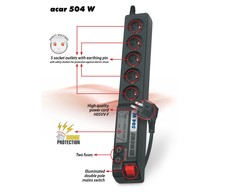 hsk data ACAR 504 W Juodas 5 AC outlet(s) 230 V 1.5 m