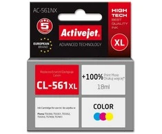 Rašalo Kasetė - Activejet AC-561NX Didelio Pajėgumo 18ml Suderinama su Canon CL-561XL Spalva: Mėlyna, Magenta, Geltona