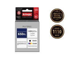 Rašalo kasetė Activejet AH-M650RX (pakaitinė HP 650 CZ101/CZ102, Premium, 1 x 20 ml, 1 x 21 ml, juoda, MultiColor)