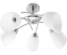 Activejet Classic liustra pakabinamas lubinis šviestuvas NIKITA nikelio 5xE27 svetainei