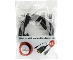 Gembird A-HDMI-VGA-03-10 video cable adapter 3 m HDMI + 3.5mm VGA (D-Sub) Juodas