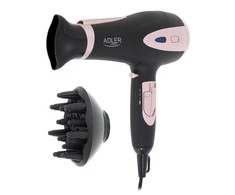 Adler AD 2248b ION plaukų džiovintuvas - 2200W + difuzorius, juodos/rožinės spalvos