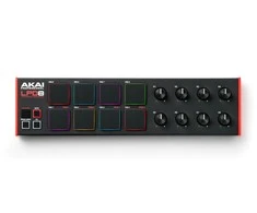 MIDI Valdiklis - AKAI LPD 8 MKII 8 mygtukai 8 rankenėlės Raudona/Juoda