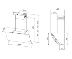 Hood AKPO WK-4 Clarus Eco 60 juodas