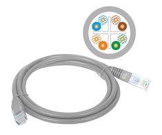 Alantec KKU6SZA0.25 jungiamasis laidas CAT.6 UTP 0.25M pilkas
