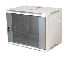 Q-LANTEC 19" 15U wall-mounted rack 600x450, glass door, pilkas