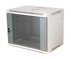 Q-LANTEC 19" 18U wall-mounted rack 600x450, glass door, pilkas