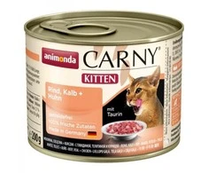 Animoda Animonda Carny kitten 200g jaunų kačių konservai su veršiena, vištiena ir kalakutiena