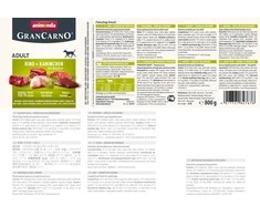 Animoda Šunų Maistas - Animonda GranCarno Suaugusiųjų Jautiena Su Triušiena Ir Žolelėmis 800 G