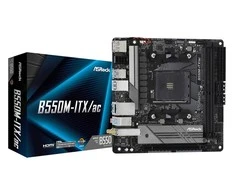 ASROCK B550M-ITX/ac AM4 lizdas DDR4 4733+ 4.0 x16 PCIe DisplayPort 1.4 HDMI 7.1 CH HD 4 SATA3 6 USB 3.1 Gen1 mITX MB