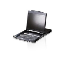 Aten | 16 prievadų PS/2-USB VGA dviejų bėgelių 19 colių LCD KVM komutatorius su grandinės jungtimi ir USB periferinių įrenginių palaikymu | CL5816N