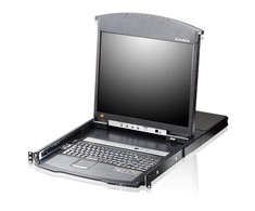 ATEN KL1508AIN-AXA-AG ALTUSEN KVM 8 prievadų didelio tankio dviejų bėgių LCD19 + klaviatūra + dėklas, 191U