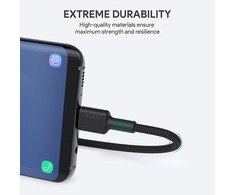 Aukey CB-CA2 OEM kabelis USB-C - USB-A 2m 60W PD 3A 20V FCP AFC nylonowy oplot juoda