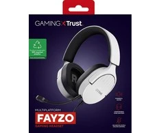 Laidinės žaidimų ausinės TRUST GXT 489 FAYZO, baltos/juodos