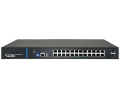 Šakotuvas Valdomas L2 komutatorius (jungiklis) 24 RJ45 PoE+ 1Gb/s prievadai + 2 SFP Uplink 1Gb/s prievadai + 1 RJ45 konsolės prievadas (250 W galios biudžetas) AVIZIO