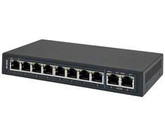 Šakotuvas Nevaldomas komutatorius 10xRJ45 - 8 RJ45 PoE+ 1Gb/s prievadai + 2 RJ45 Uplink 1Gb/s prievadai (energijos sąnaudos 96W) AVIZIO