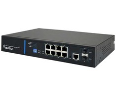 Šakotuvas Valdomas L2 komutatorius (jungiklis) 8 RJ45 PoE+ 1Gb/s prievadai + 2 SFP Uplink 1Gb/s prievadai + 1 RJ45 konsolės prievadas (galios sąnaudos 150W) AVIZIO