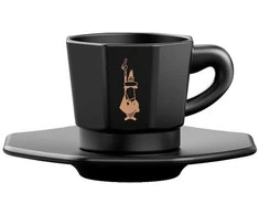 Kavos Puodelių Rinkinys - Bialetti Perfetto Moka Porcelianas 4x 75 ml Juodi