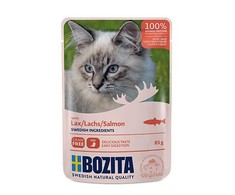 BOZITA Mięsne kawałki w galarecie su łososiem - saszetka katei - 85g