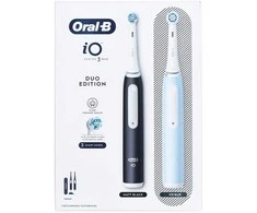Braun iOG3d.2i6.2K Oral-B iO3 Elektrinis Dantų Šepetėlis Matt Juodas/Ice Mėlyna Duo Pack Edition