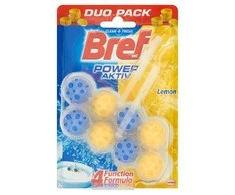 WC valiklis-gaiviklis BREF POWER AKTIV LEMON, 2×50 g