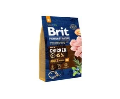 BRIT Premium by Nature Adult M - sausas šunų maistas vištiena - 8kg
