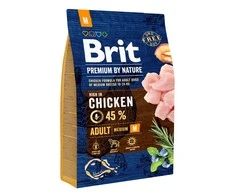 BRIT Premium by Nature Adult M - sausas šunų maistas vištiena - 8kg