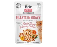 Drėgnas Kačių Maistas - BRIT Care Filė Padaže Kalakutiena Ir Lašiša 85g Be Glitimo