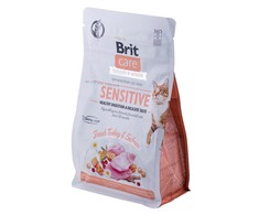 Brit Care Cat GF Sensitive Healthy Digestion&amp;Delicate Taste (Šviežia kalakutiena&amp;lašiša) 0,4kg