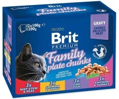 Brit Premium konservai katėms maiš. Family Plate 1200g (12x100g)