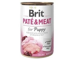 BRIT CARE Dog su vištiena ir kalakutiena Pate&amp;Meat for Puppy 400g